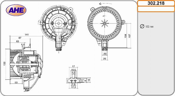 AHE 302.218 - Вентилятор салону autocars.com.ua