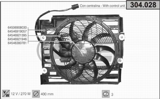 AHE 304.028 - Вентилятор, охолодження двигуна autocars.com.ua