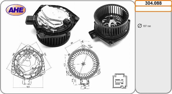 AHE 304.088 - Вентилятор салону autocars.com.ua