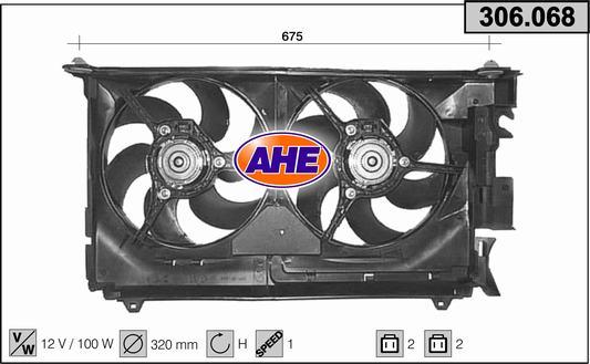 AHE 306.068 - Вентилятор, охолодження двигуна autocars.com.ua