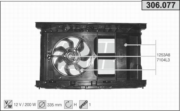 AHE 306.077 - Вентилятор, охолодження двигуна autocars.com.ua
