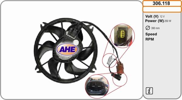 AHE 306.118 - Вентилятор, охлаждение двигателя autodnr.net