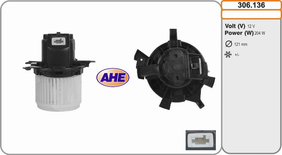 AHE 306.136 - Вентилятор салону autocars.com.ua