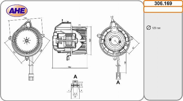 AHE 306.169 - Вентилятор салону autocars.com.ua