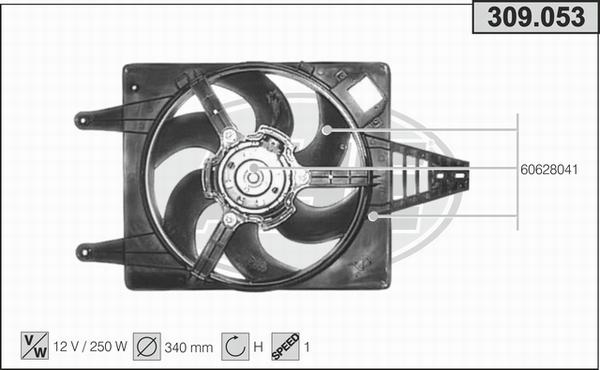 AHE 309.053 - Вентилятор, охолодження двигуна autocars.com.ua
