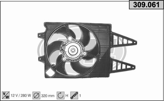 AHE 309.061 - Вентилятор, охолодження двигуна autocars.com.ua