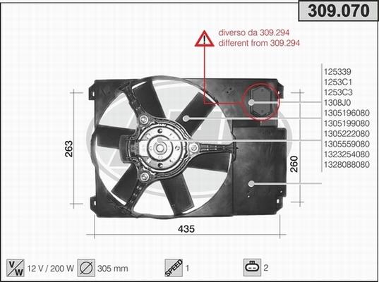 AHE 309.070 - Вентилятор, охолодження двигуна autocars.com.ua