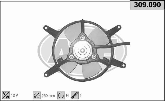 AHE 309.090 - Вентилятор, охолодження двигуна autocars.com.ua
