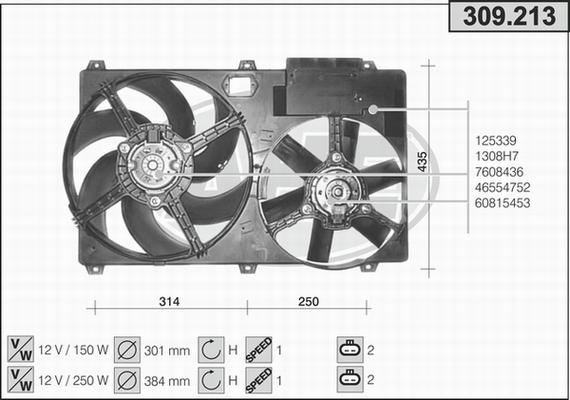 AHE 309.213 - Вентилятор, охлаждение двигателя autodnr.net