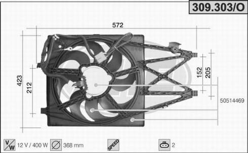 AHE 309.303/O - Вентилятор, охлаждение двигателя autodnr.net
