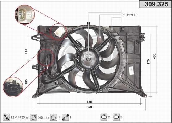 AHE 309.325 - Вентилятор, охлаждение двигателя autodnr.net