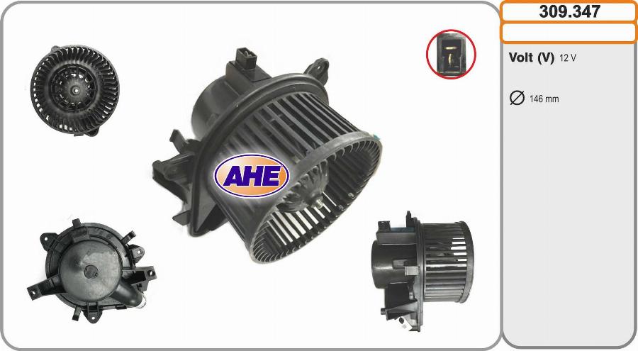 AHE 309.347 - Вентилятор салону autocars.com.ua