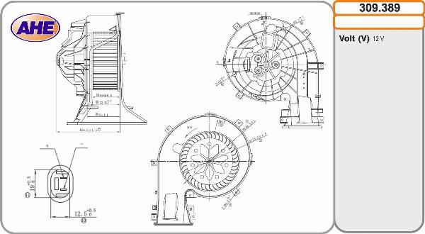 AHE 309.389 - Вентилятор салону autocars.com.ua