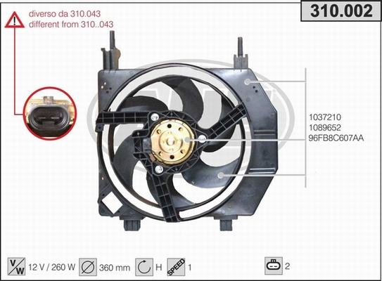 AHE 310.002 - Вентилятор, охлаждение двигателя autodnr.net