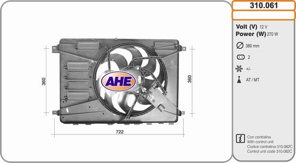 AHE 310.061 - Вентилятор, охлаждение двигателя autodnr.net