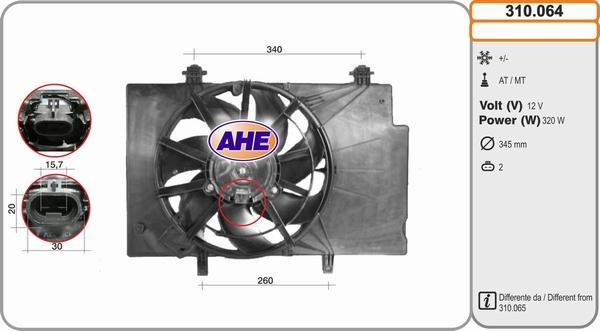 AHE 310.064 - Вентилятор, охолодження двигуна autocars.com.ua