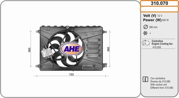 AHE 310.070 - Вентилятор, охлаждение двигателя autodnr.net
