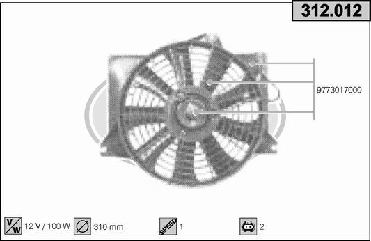AHE 312.012 - Вентилятор, охлаждение двигателя autodnr.net