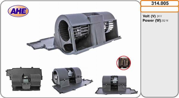 AHE 314.005 - Вентилятор салону autocars.com.ua