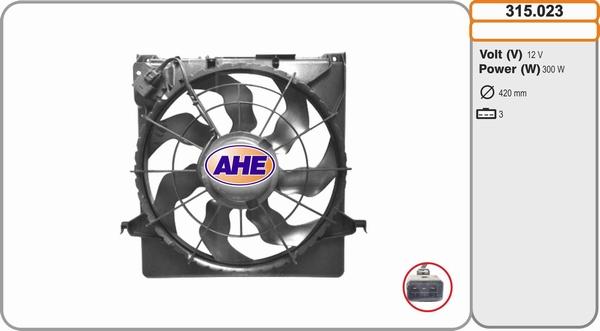 AHE 315.023 - Вентилятор, охолодження двигуна autocars.com.ua