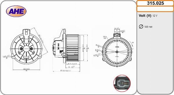AHE 315.025 - Вентилятор салону autocars.com.ua