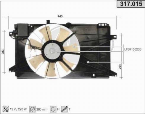 AHE 317.015 - Вентилятор, охлаждение двигателя autodnr.net