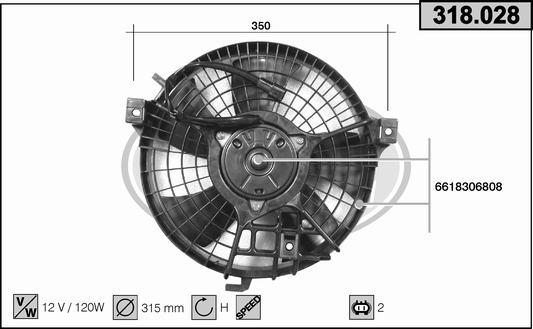 AHE 318.028 - Вентилятор, охолодження двигуна autocars.com.ua