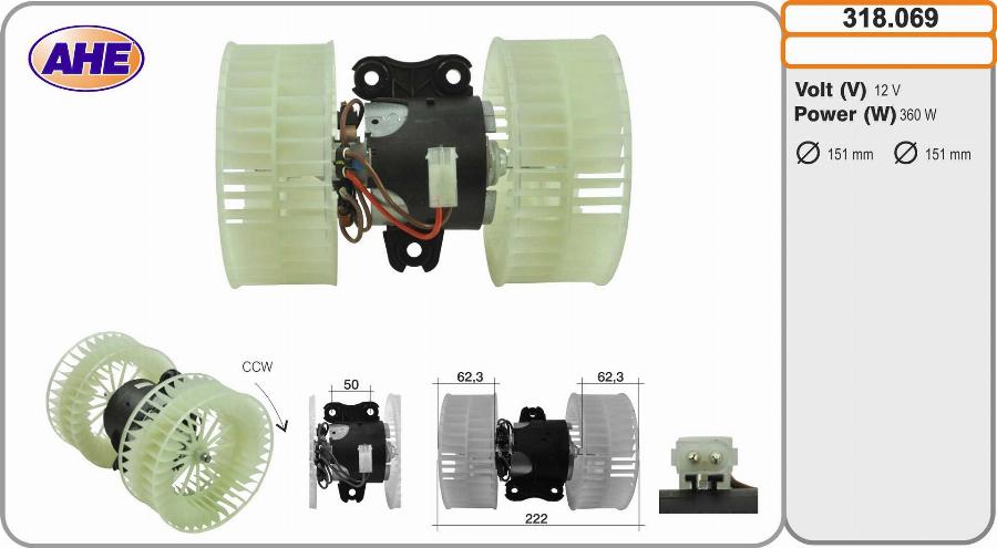 AHE 318.069 - Вентилятор салона autodnr.net