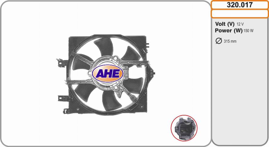 AHE 320.017 - Вентилятор, охолодження двигуна autocars.com.ua