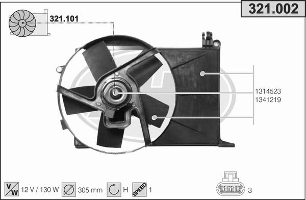 AHE 321.002 - Вентилятор, охлаждение двигателя autodnr.net