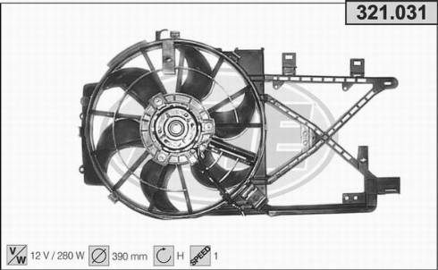 AHE 321.031 - Вентилятор, охолодження двигуна autocars.com.ua