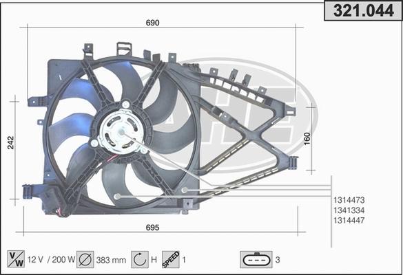 AHE 321.044 - Вентилятор, охлаждение двигателя autodnr.net