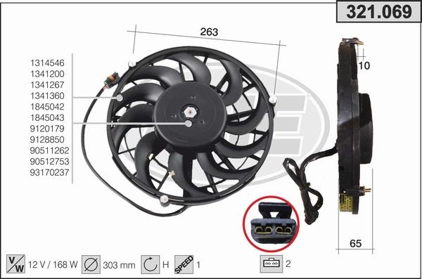 AHE 321.069 - Вентилятор, охолодження двигуна autocars.com.ua