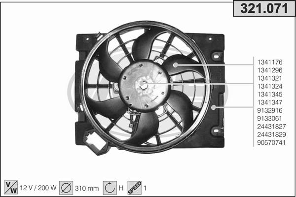 AHE 321.071 - Вентилятор, охлаждение двигателя autodnr.net