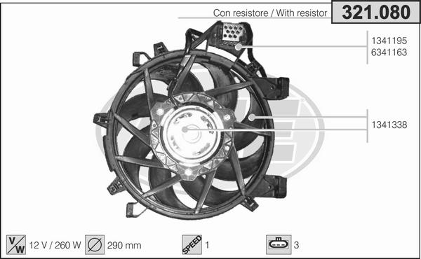 AHE 321.080 - Вентилятор, охлаждение двигателя autodnr.net