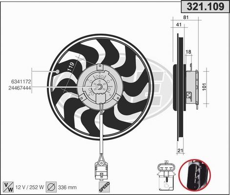 AHE 321.109 - Вентилятор, охлаждение двигателя autodnr.net