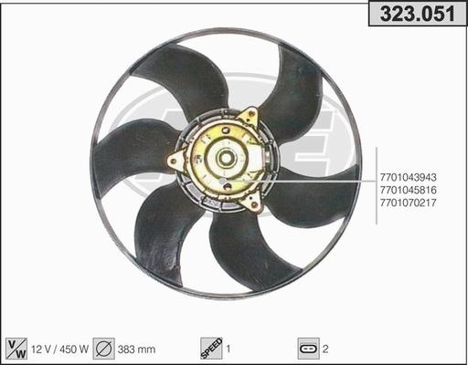 AHE 323.051 - Вентилятор, охолодження двигуна autocars.com.ua
