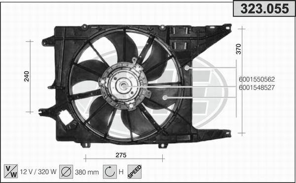 AHE 323.055 - Вентилятор, охолодження двигуна autocars.com.ua