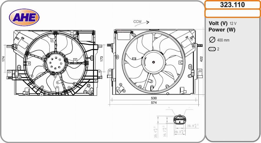 AHE 323.110 - Вентилятор, охолодження двигуна autocars.com.ua