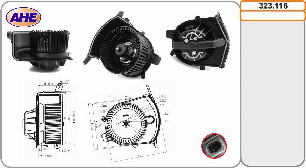 AHE 323.118 - Вентилятор салону autocars.com.ua