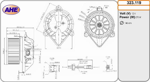 AHE 323.119 - Вентилятор салону autocars.com.ua