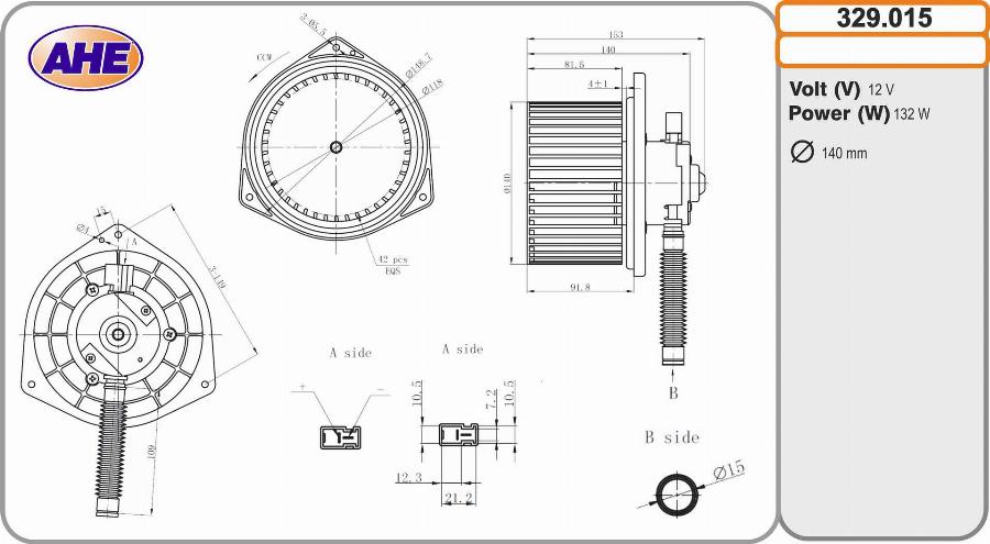 AHE 329.015 - Вентилятор салона autodnr.net