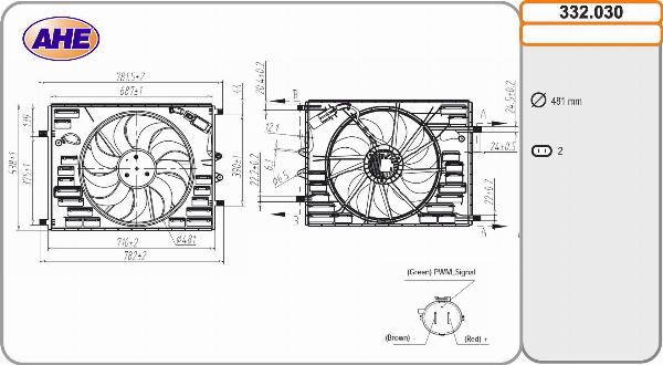 AHE 332.030 - Вентилятор, охолодження двигуна autocars.com.ua