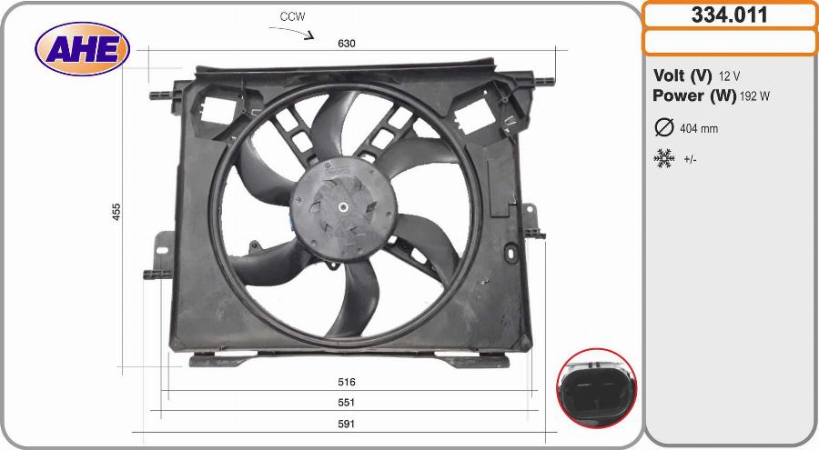 AHE 334.011 - Вентилятор, охлаждение двигателя autodnr.net