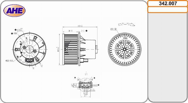 AHE 342.007 - Вентилятор салону autocars.com.ua