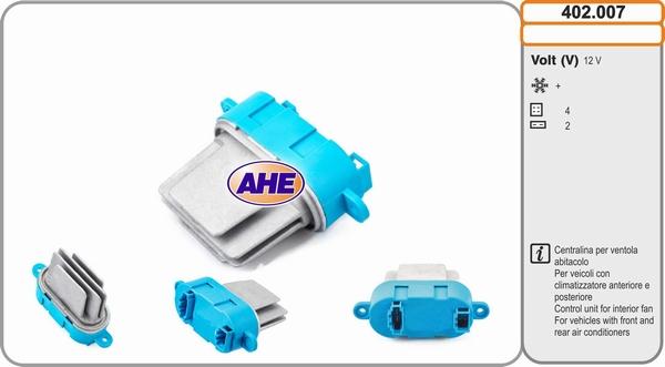 AHE 402.007 - Блок управління, ел.  вентилятор (охолодження двигуна) autocars.com.ua