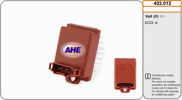 AHE 402.012 - Блок управління, ел.  вентилятор (охолодження двигуна) autocars.com.ua