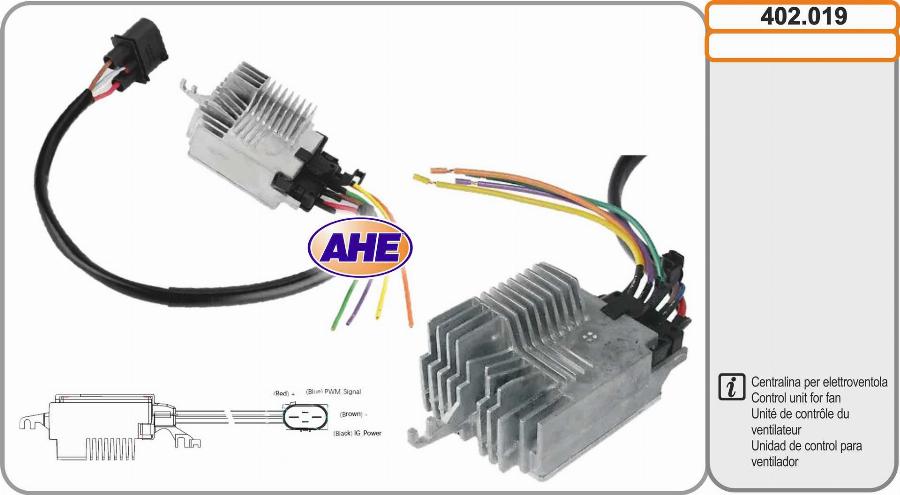 AHE 402.019 - Блок управління, ел.  вентилятор (охолодження двигуна) autocars.com.ua