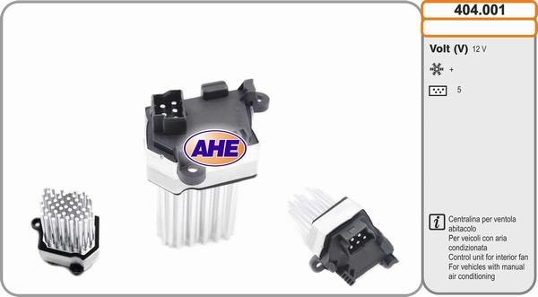 AHE 404.001 - Блок управління, ел.  вентилятор (охолодження двигуна) autocars.com.ua