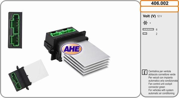 AHE 406.002 - Блок управління, ел.  вентилятор (охолодження двигуна) autocars.com.ua